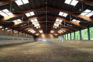 Large Pre-Engineered Metal Horse Arena Interior With Steel Beams