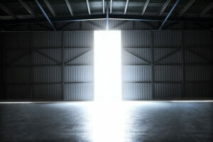 steel building hangar doors